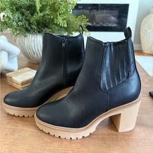 Dolce Vita Black and Tan Ankle Boots